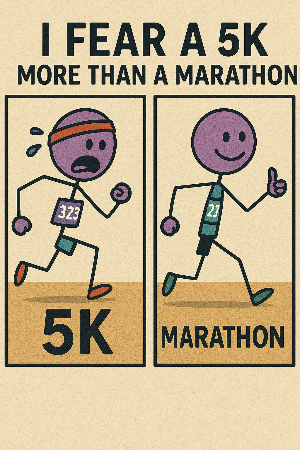 "Fear a 5k More Than a Marathon" Muscle Runners Shirt